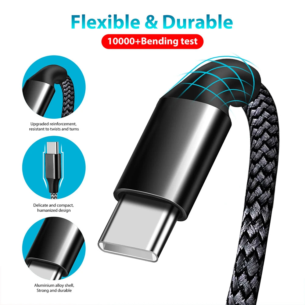 Câble USB-C Tressé Haute Résistance