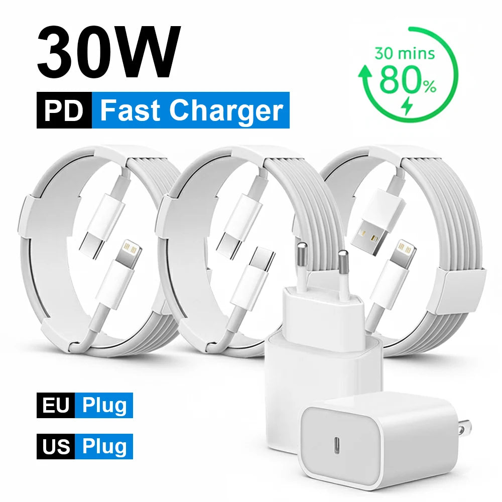 Chargeur Rapide USB-C 30 W – Compatible iPhone & Android