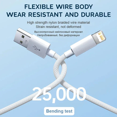 Câble USB-C 30W Charge Rapide Tressé