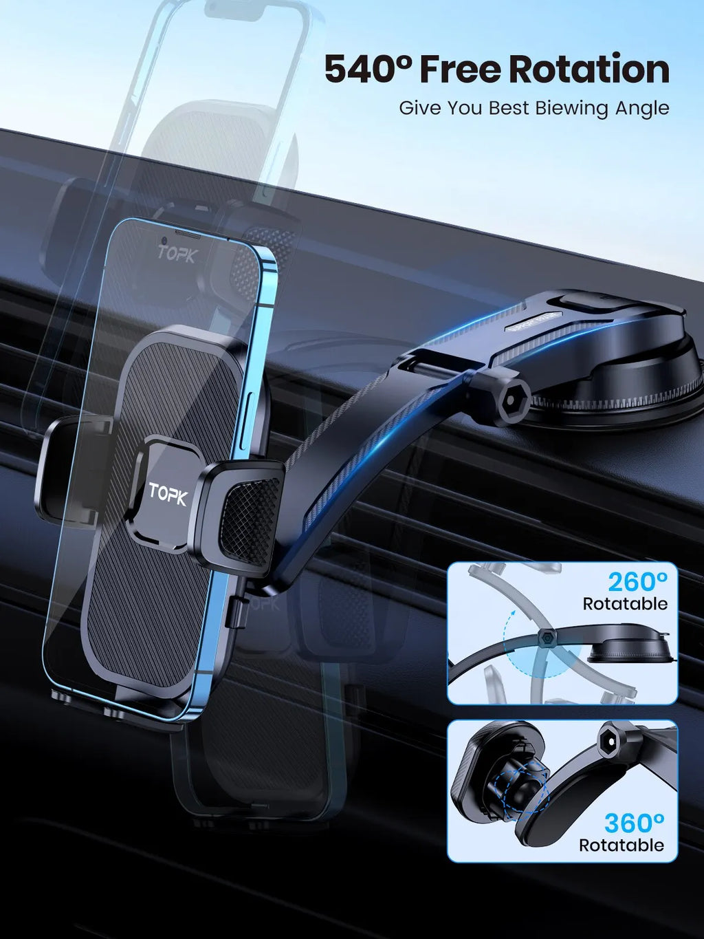 Support Téléphone Voiture – Fixation Automatique