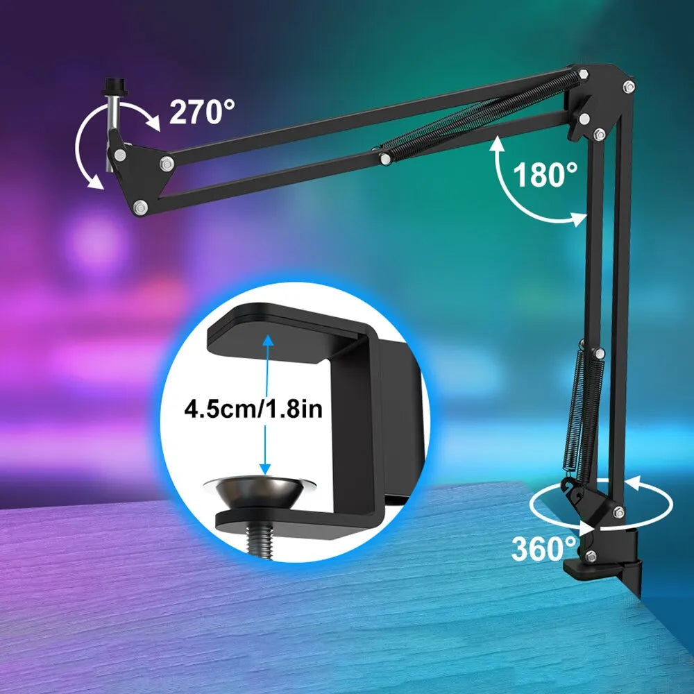 Microphone Professionnel USB RGB avec Bras