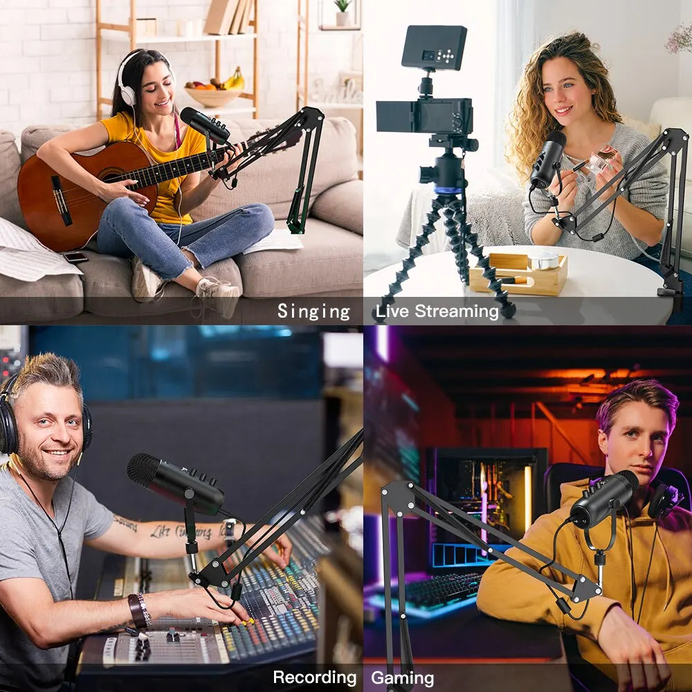 Microphone Professionnel USB RGB avec Bras