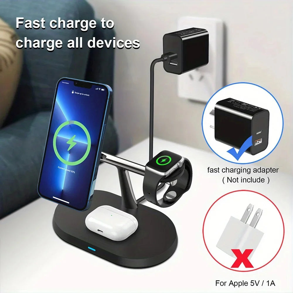 Station de Charge Magnétique 3-en-1
