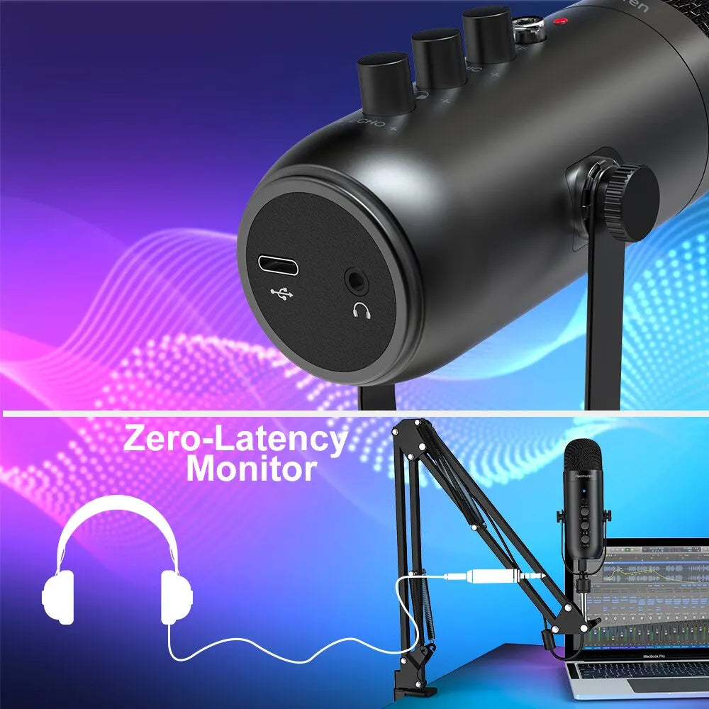 Microphone Professionnel USB RGB avec Bras