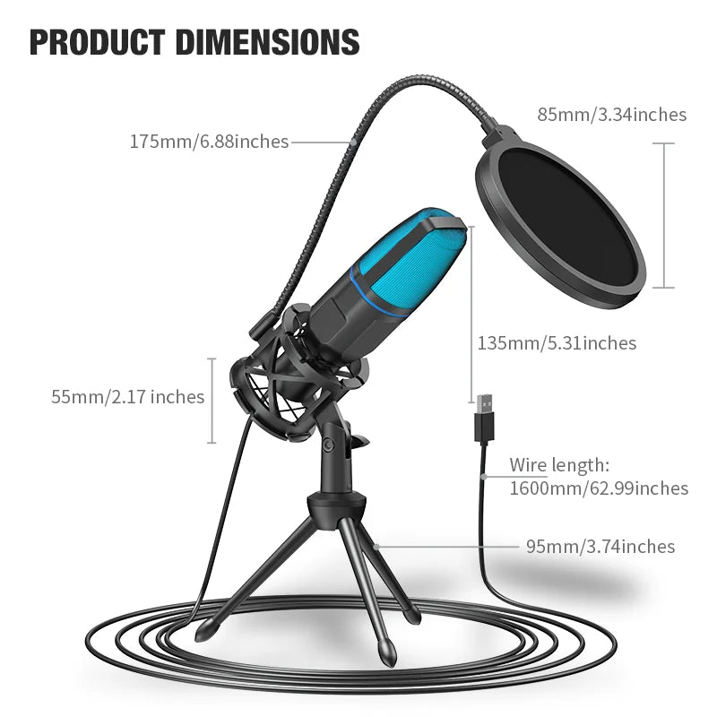 Microphone USB RGB Gaming