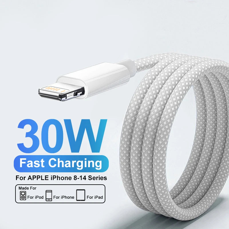 Câble USB-C 30W Charge Rapide Tressé