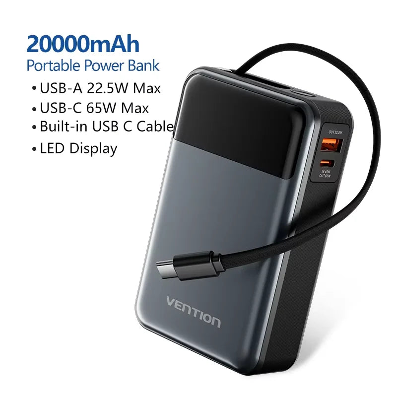 Batterie Externe Vention 65W PD