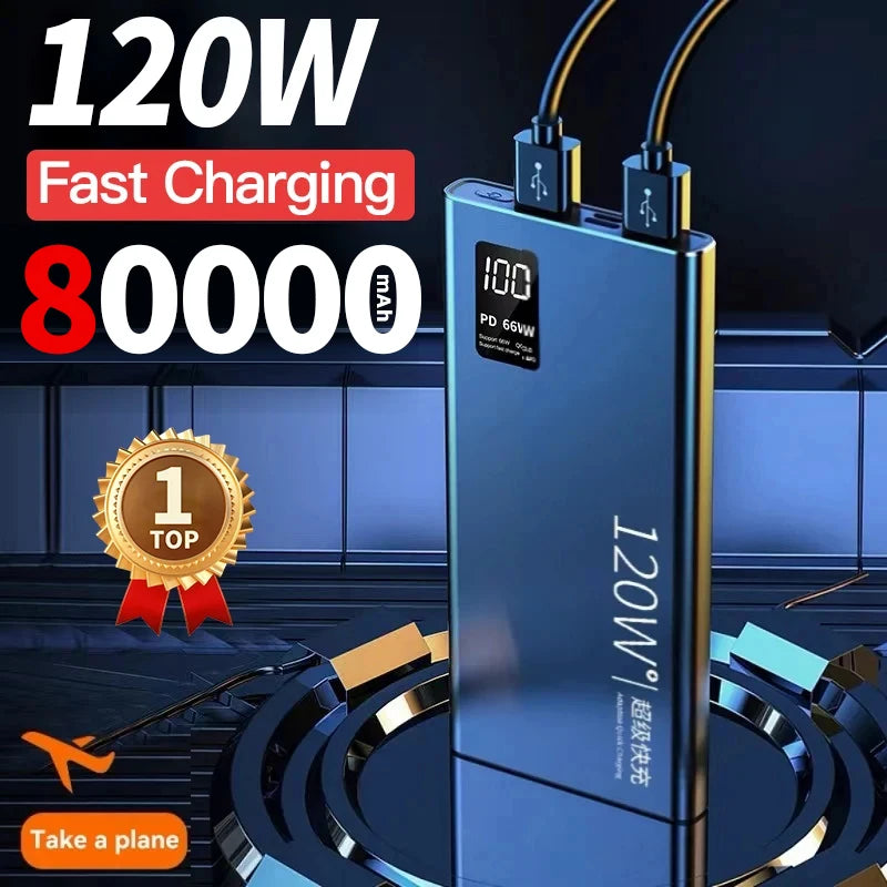 Batterie Externe 80000 mAh Charge Rapide