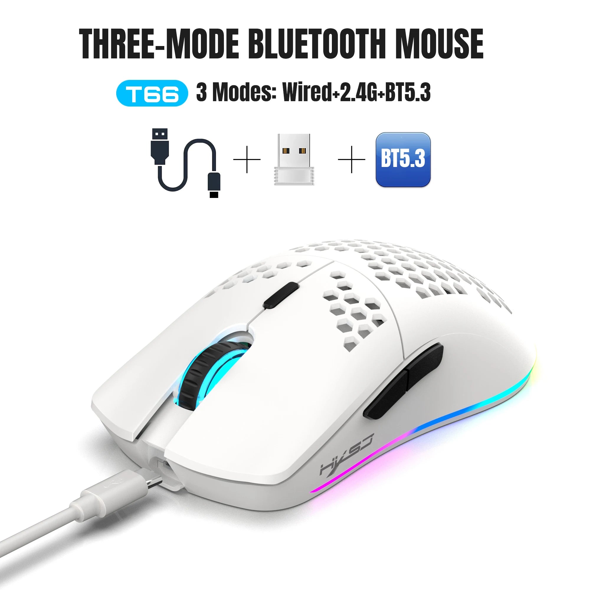 Souris Gaming Sans Fil RGB 10 000 DPI – Rechargeable