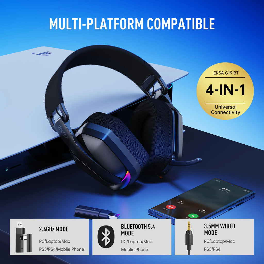Casque Gaming Sans Fil EKSA G19BT