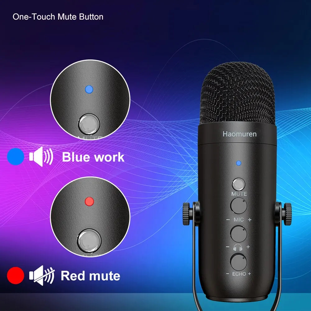 Microphone Professionnel USB RGB avec Bras