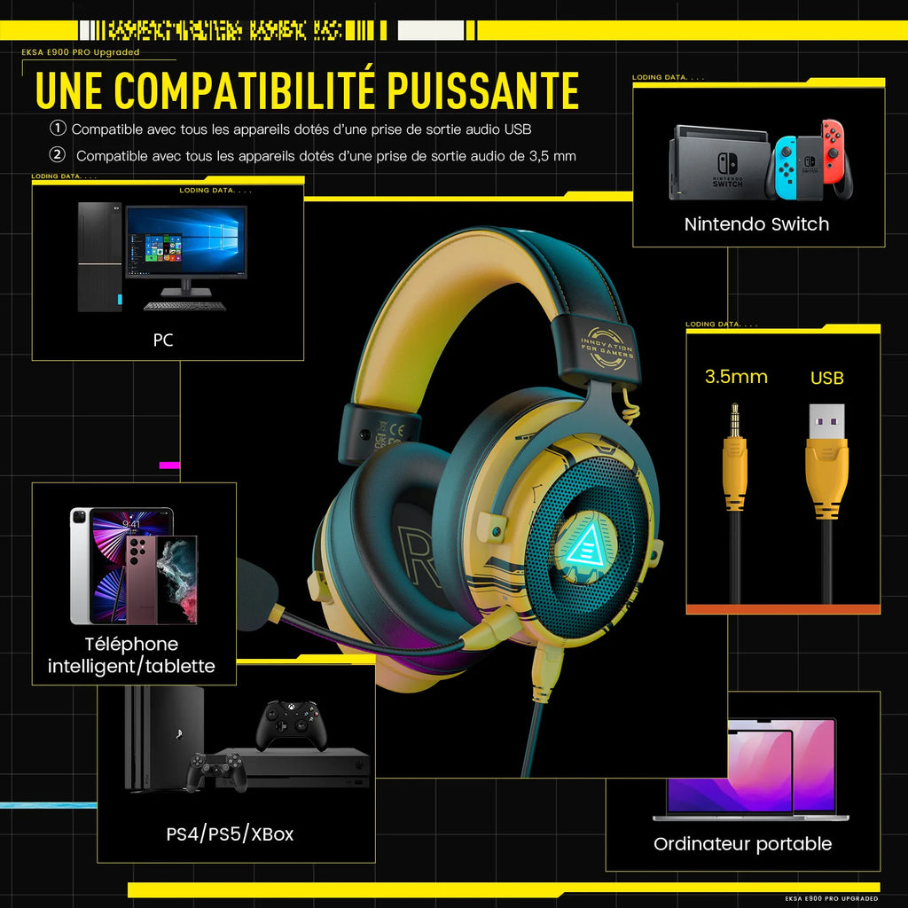 Casque Gaming EKSA E900 Pro RGB