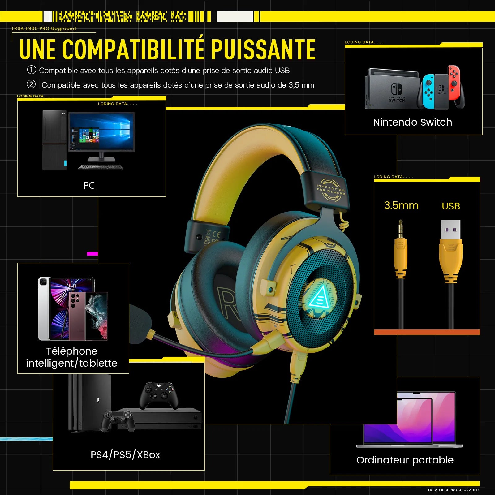 Casque Gaming EKSA E900 Pro RGB